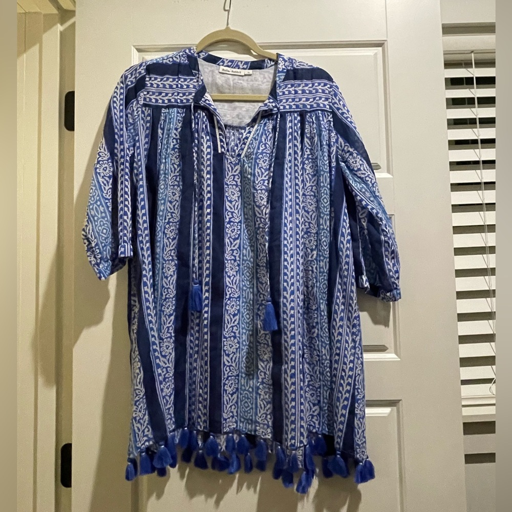 Roller Rabbit Barre Serafina Tunic Cover Up - Blue - Size XS